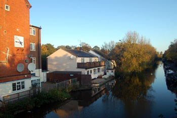 Site of Whichellos Wharf seen from Leighton Road bridge October 2008